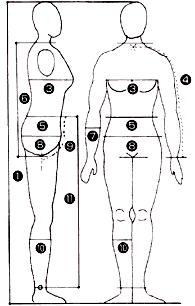 WOMENS body places to be measured